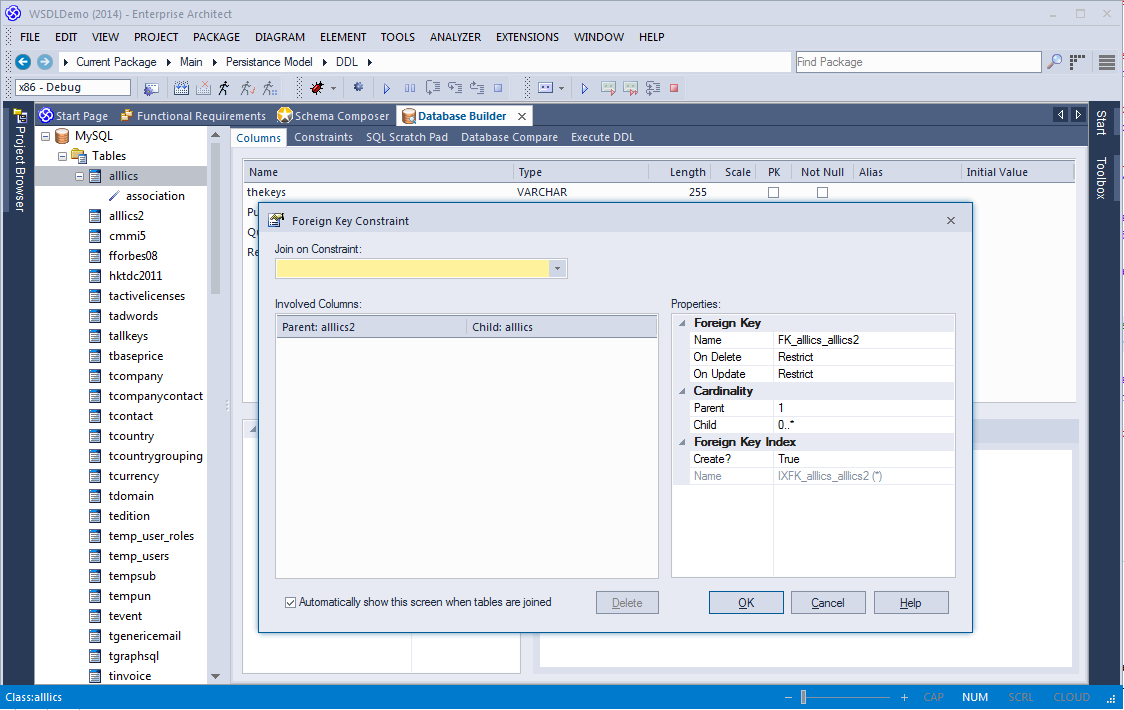 Foreign Key Dialog