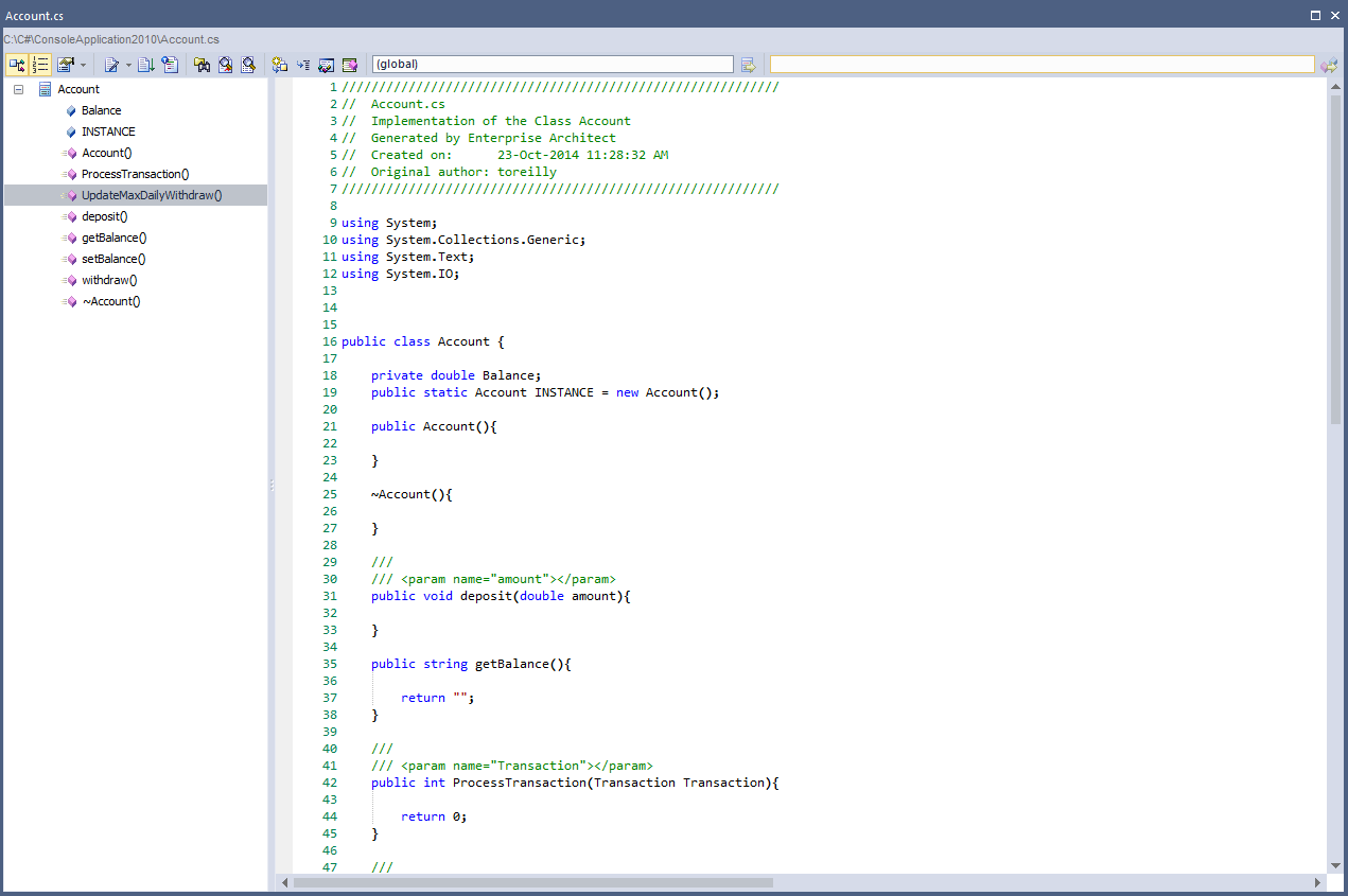 Code in EA